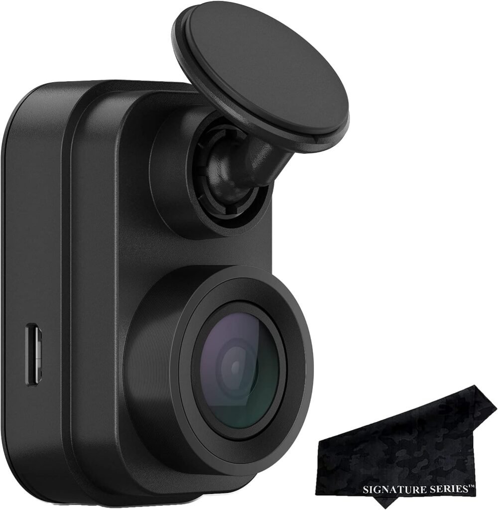 Garmin Dash Cam Mini 2, 1080p, 140-degree FOV, Incident Detection Recording and Signature Series Cloth